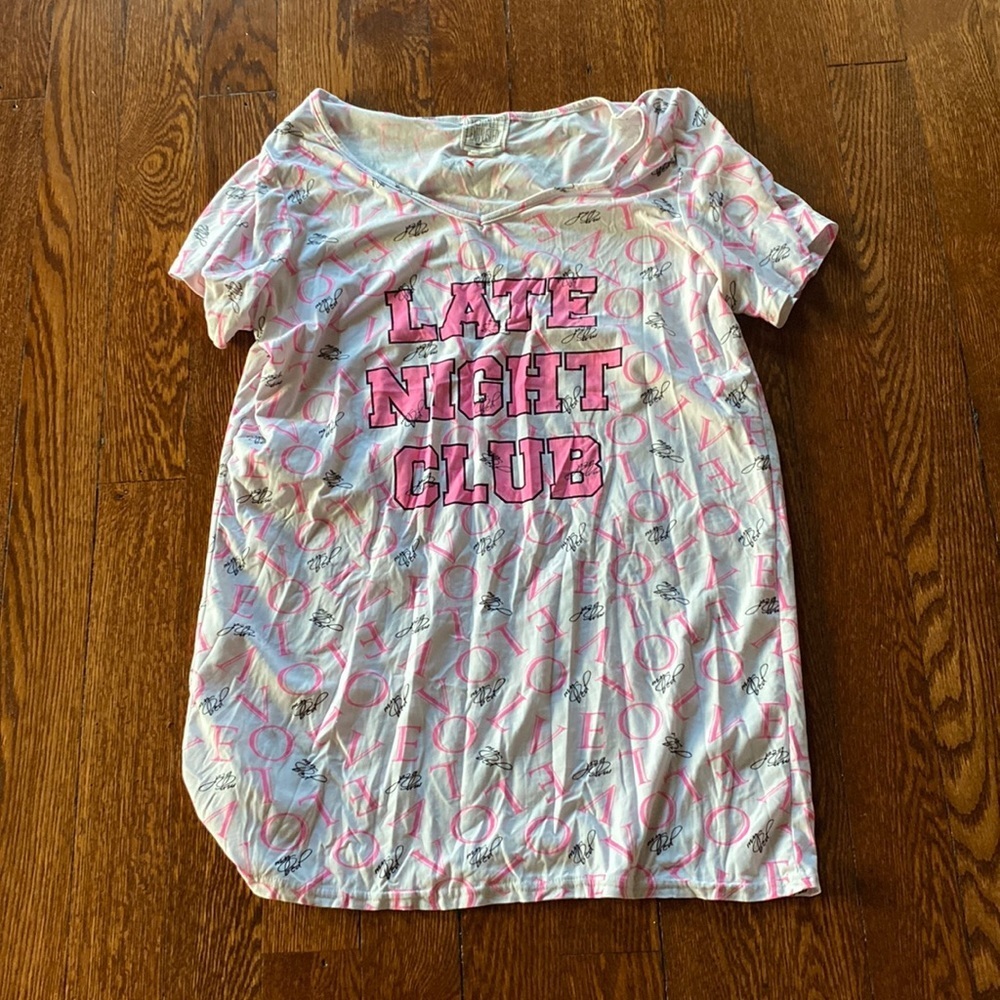 Mentally Exhausted Late Night Club Night Shirt SIZE XL